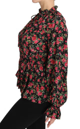 Dolce & Gabbana Elegant Black Floral Silk Shirt