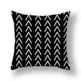 Black Geometric Line Pillowcase for Home Office 18x18"