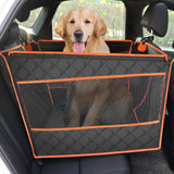 Pecute Dog Car Seat Cover for Back Seat with Hard Bottom Extra Extender Dog Half Hammock for Large Dogs Foldable Waterproof Pet Car Half Seat for Back Seat with 3 Visible Mesh for Some Car SUV Truck