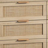 Drawers Rattan Storage Cabinet Rattan Drawer,for Bedroom,Living Room,Natural