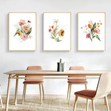 3pcs Floral Leaf Canvas Wall Art for Home Decor