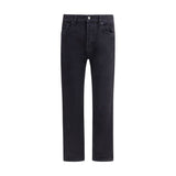 Saint Laurent Black Cotton Straight-Leg Jeans
