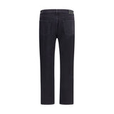 Saint Laurent Black Cotton Straight-Leg Jeans
