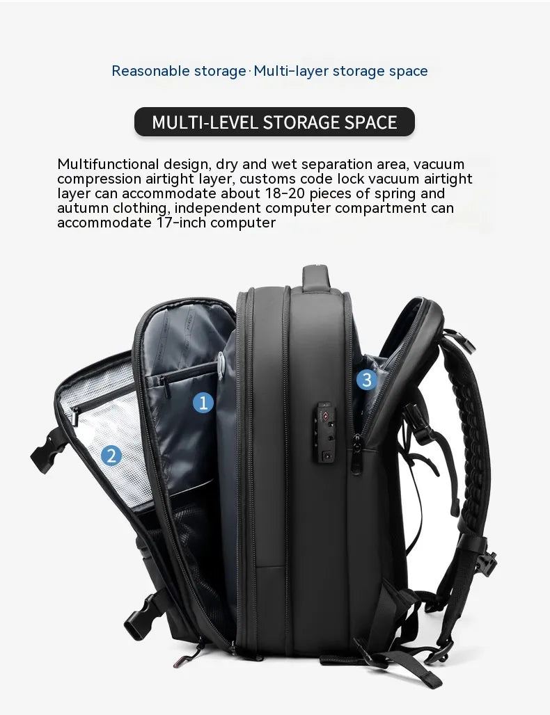 Multifunction Vacuum Compression Travel Backpack