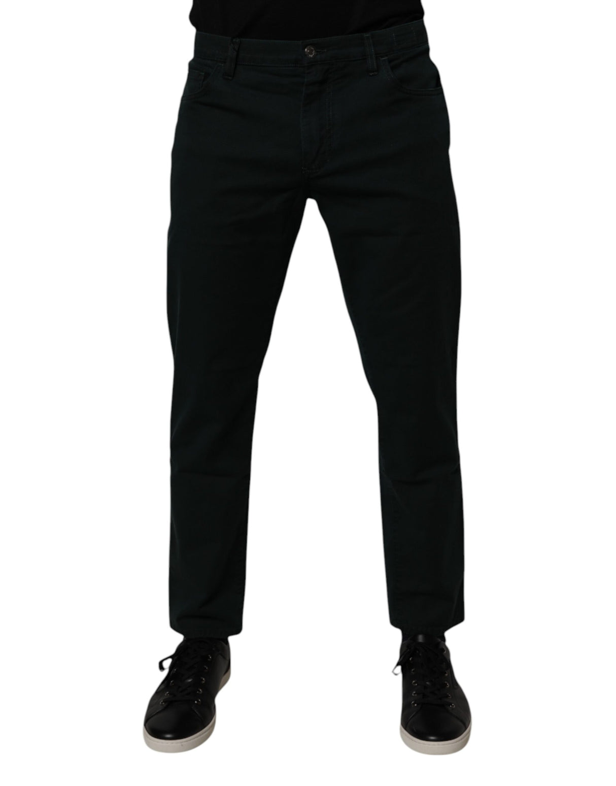 Dolce & Gabbana Dark Green Cotton Loose Men Denim Jeans