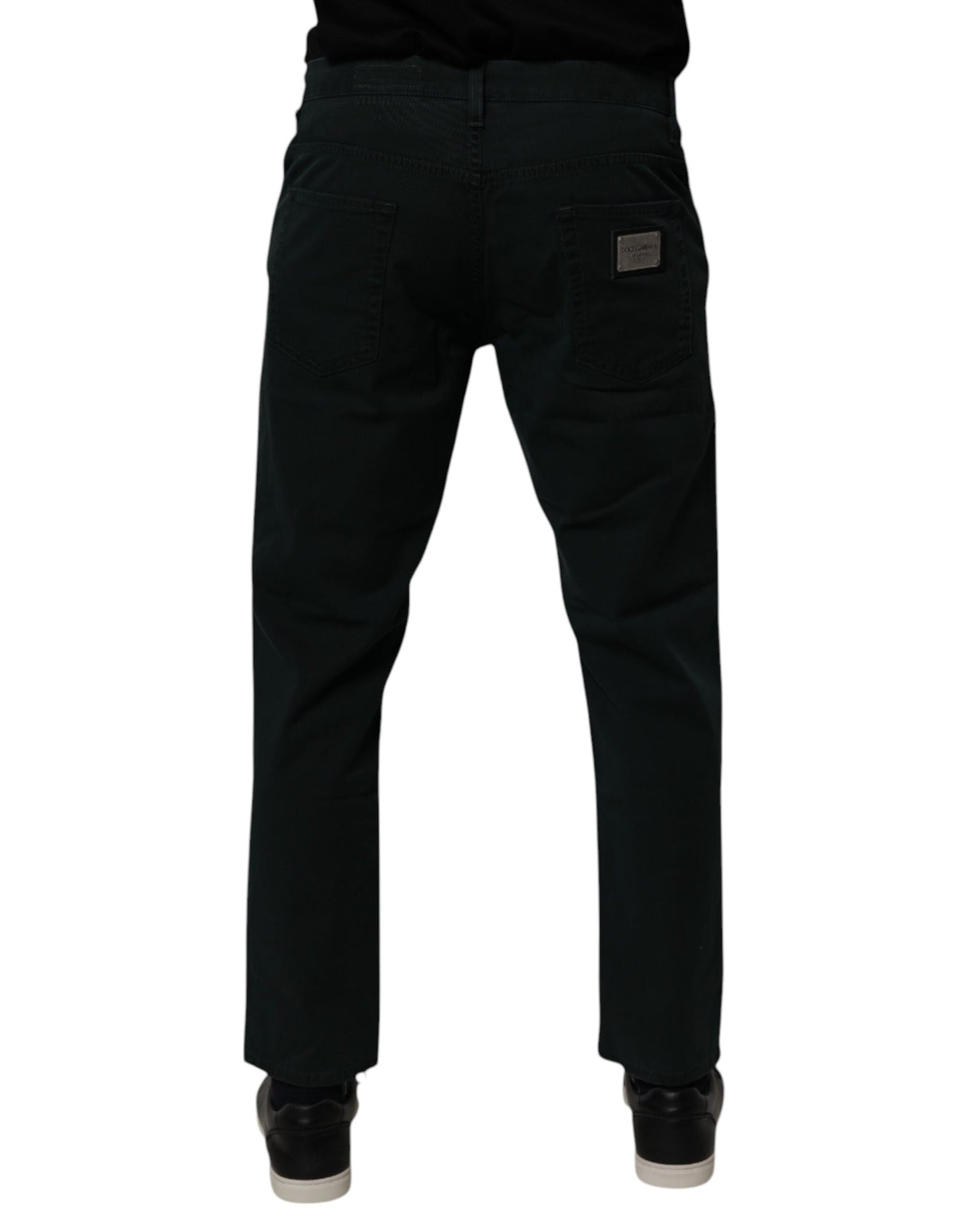 Dolce & Gabbana Dark Green Cotton Loose Men Denim Jeans