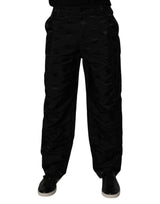 Dolce & Gabbana Black Logo Monogram Straight Pants
