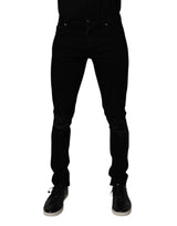 Dolce & Gabbana Black Cotton Stretch Skinny Men Denim Jeans