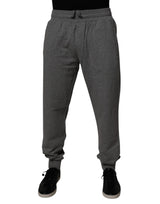 Dolce & Gabbana Gray Logo Cotton Jogger Men Sweatpants Pants
