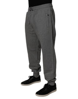 Dolce & Gabbana Gray Logo Cotton Jogger Men Sweatpants Pants