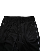 Dolce & Gabbana Black Polyester Men Jogger Sweatpants Pants