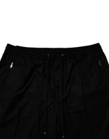 Dolce & Gabbana Black Cotton Men Jogger Sweatpants Pants