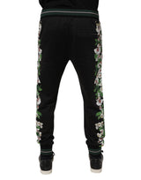 Dolce & Gabbana Black Floral King Men Jogger Sweatpants Pants