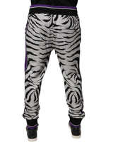 Dolce & Gabbana Black White Zebra Men Jogger Sweatpants Pants