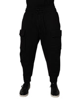 Dolce & Gabbana Black Cotton Men Cargo Jogger Sweatpants Pants