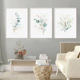 3pcs Floral Leaf Canvas Wall Art for Home Decor