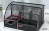 Large Capacity Metal Desktop Organizer - Pen & Document Holder