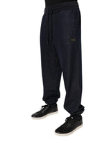 Dolce & Gabbana Dark Gray Jacquard Jogger Men Sweatpants Pants
