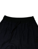Dolce & Gabbana Black Jacquard Jogger Men Sweatpants Pants