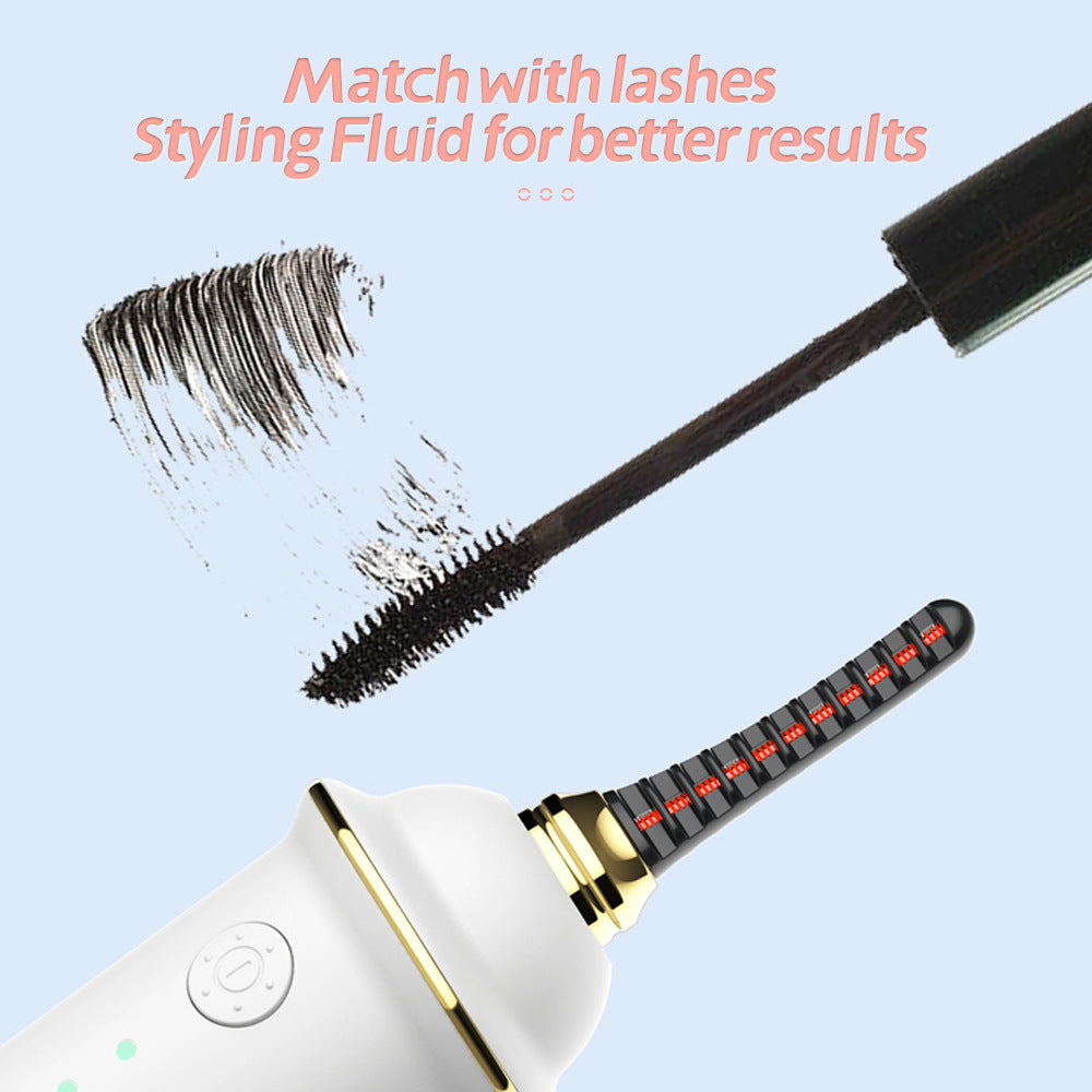 Mini Electric Heated Eyelash Curler and Brush
