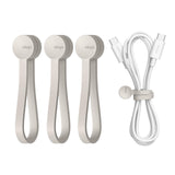 elago 3 Pack Magnetic Cable Ties Premium Silicone Cord Organizer Reusable Magnetic Cable Organizer (Stone)
