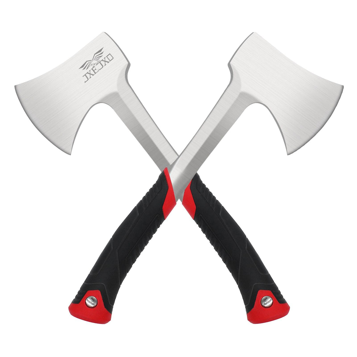 Camping Axe & Hatchets 2Pack Set - 14.4" Camping Hatchet with Forged Steel Construction & Ergonomic Shock-Absorbing Grip (Red