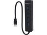 StarTech.com 4-Port USB 3.0 Hub with Built-in Cable - SuperSpeed Laptop USB Hub - Portable USB Splitter - Mini USB Hub (ST4300PBU3) Black