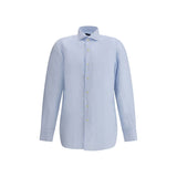 Finamore Light Blue Linen Dress Shirt