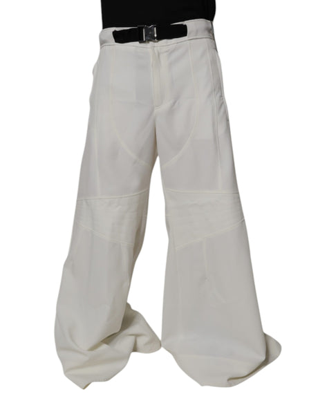 Dolce & Gabbana White Mid Waist Wide Leg Pants