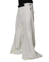 Dolce & Gabbana White Mid Waist Wide Leg Pants