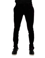 Dolce & Gabbana Violet Velvet Cotton Men Dress Formal Pants