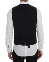 Dolce & Gabbana Elegant Gray Striped Wool Vest