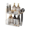 YCIA&DONE Luxury Bathroom Counter Organizer Large Makeup Organizer Countertop Shelf Organizer Vanity Tray Easily Assemble for Bathroom Organizers and Storage Undersink Cabinet 2 Tiers Clear