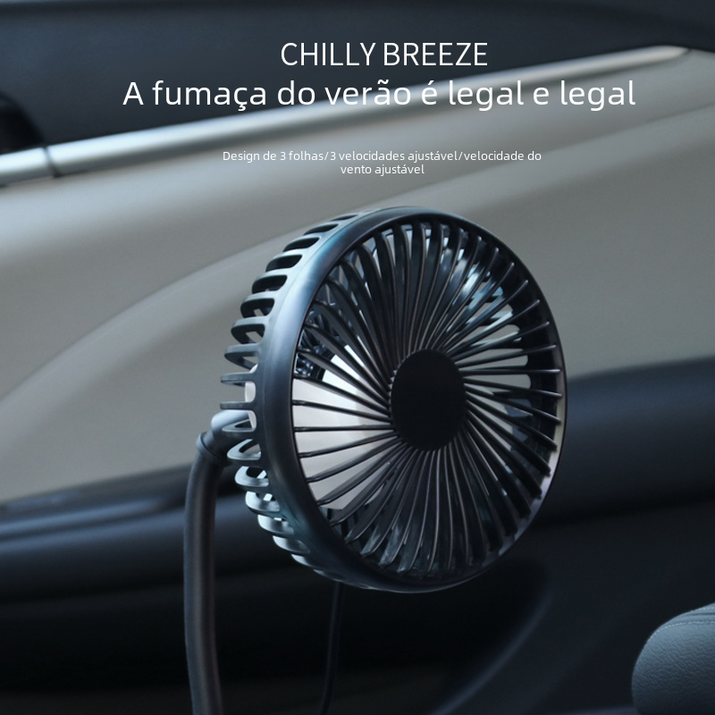 24V Car Fan with USB for Truck Cup Holder