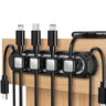 Dracool Magnetic Cable Holder 6 Slots Cable Clips Cable Management Cable Organizer Cord Organizer Self Adhesive Sticky for Desk Wall Desktop Car Office Home USB Cable Power Wire Mouse Cable - Black