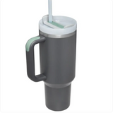 High-Capacity Stainless Steel Car Straw Cup - Portable Design