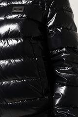 Dolce & Gabbana Black Logo Plaque Full Zip Puffer Jacket