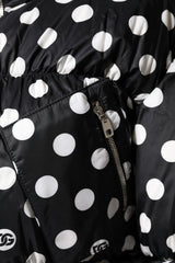 Dolce & Gabbana Black White Polka Dot Full Zip Puffer Jacket