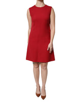 Dolce & Gabbana Red Wool Sleeveless Knee Length A-line Dress