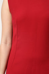 Dolce & Gabbana Red Wool Sleeveless Knee Length A-line Dress