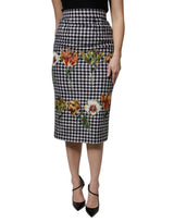 Dolce & Gabbana Multicolor Floral Print High Waist Pencil Cut Skirt