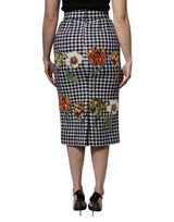 Dolce & Gabbana Multicolor Floral Print High Waist Pencil Cut Skirt