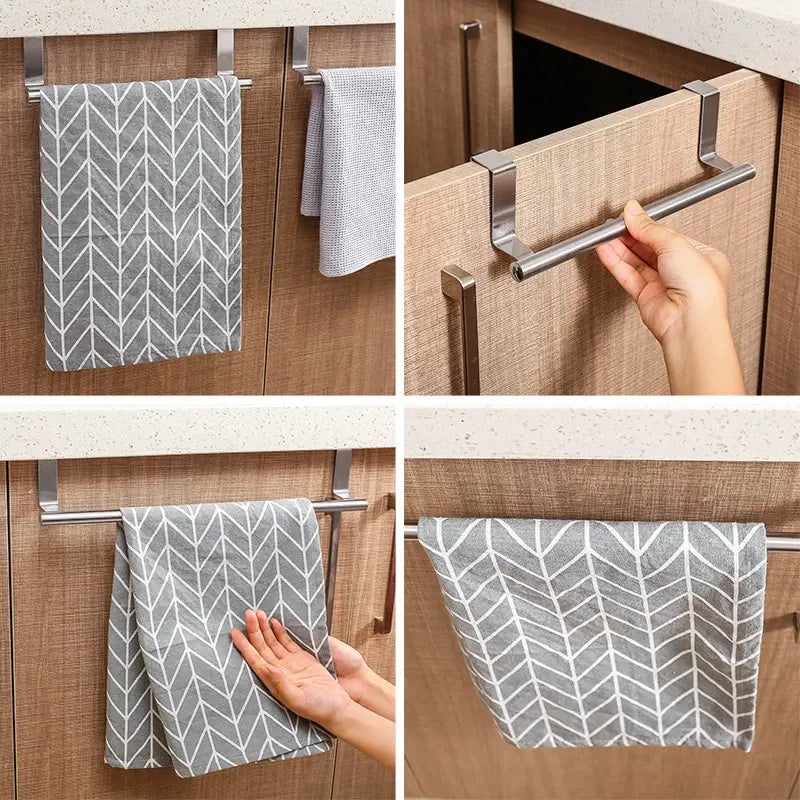 1pc 430 Towel Rack Over Cabinet Door Home Organizer