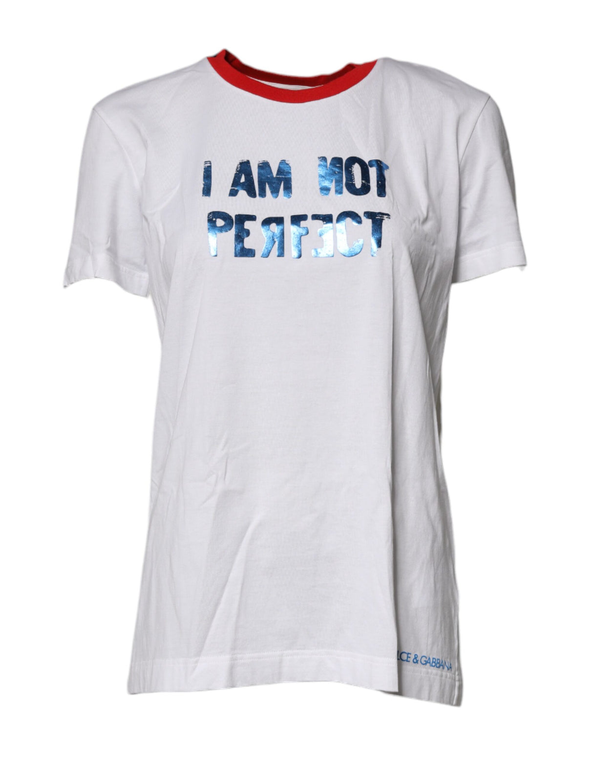 Dolce & Gabbana White Graphic Print Cotton Crew Neck T-shirt