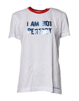 Dolce & Gabbana White Graphic Print Cotton Crew Neck T-shirt