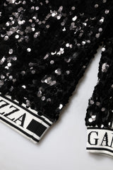 Dolce & Gabbana Black DG Queen Sequin Pullover Sweater