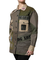 Dolce & Gabbana Military Green Cotton Button Down Jacket