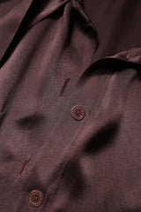 Dolce & Gabbana Brown Ascot Collar Long Sleeve Blouse Top