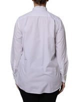 Dolce & Gabbana White Ascot Collar Long Sleeve Blouse Top