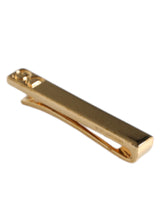 Dolce & Gabbana Gold Tone Brass Crystal Branded Accessory Tie Clip Bar